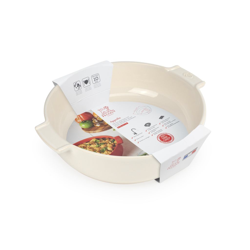 Plat à four rond écru 27 cm - Visuel 0